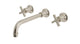 Emerson Two Handle Wall Mount 10" Lavatory Faucet with Classic Cross Handles in Satin Nickel