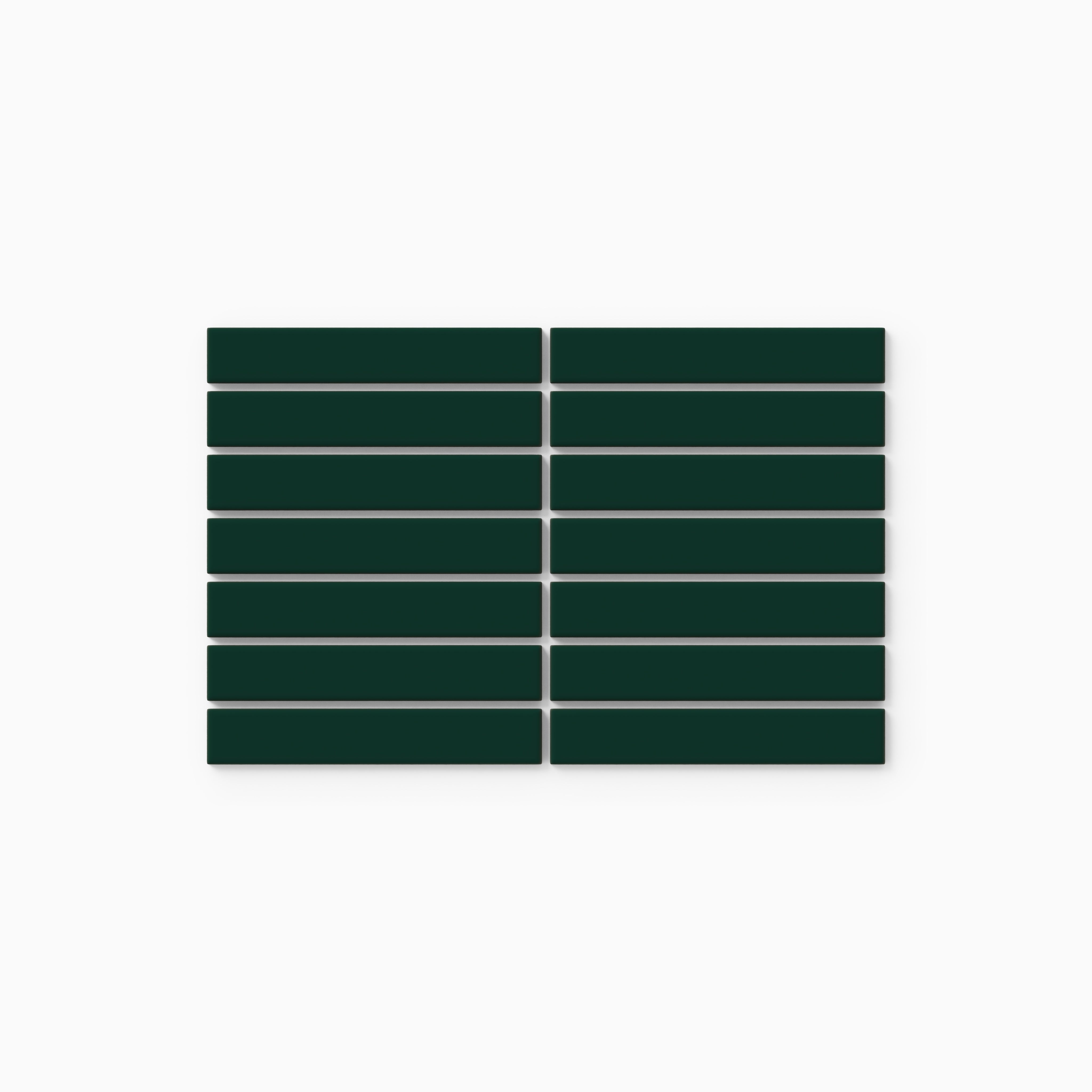 1x6 Straight Set Sheeted Original Ceramic Mosaic Tile in Evergreen Matte
