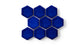 3" Hexagon Sheeted Original Ceramic Mosaic Tile in Azul Gloss