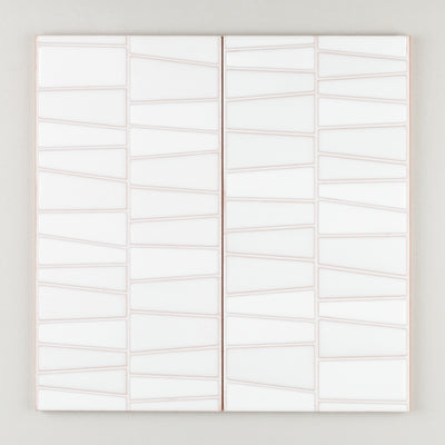 6x12 Handpainted Sample River Rock  in White Motif