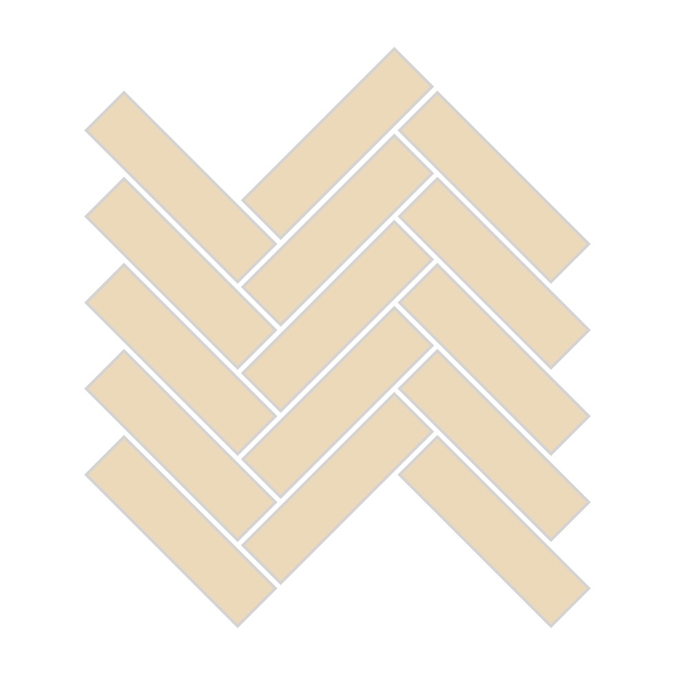 1x4 Herringbone Sheeted Glass Mosaic Tile in Chickadee Gloss