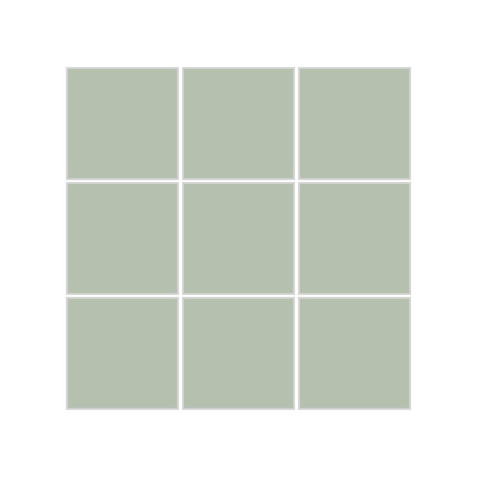 3x3 Straight Set Sheeted Original Ceramic Mosaic Tile in Rosemary Matte