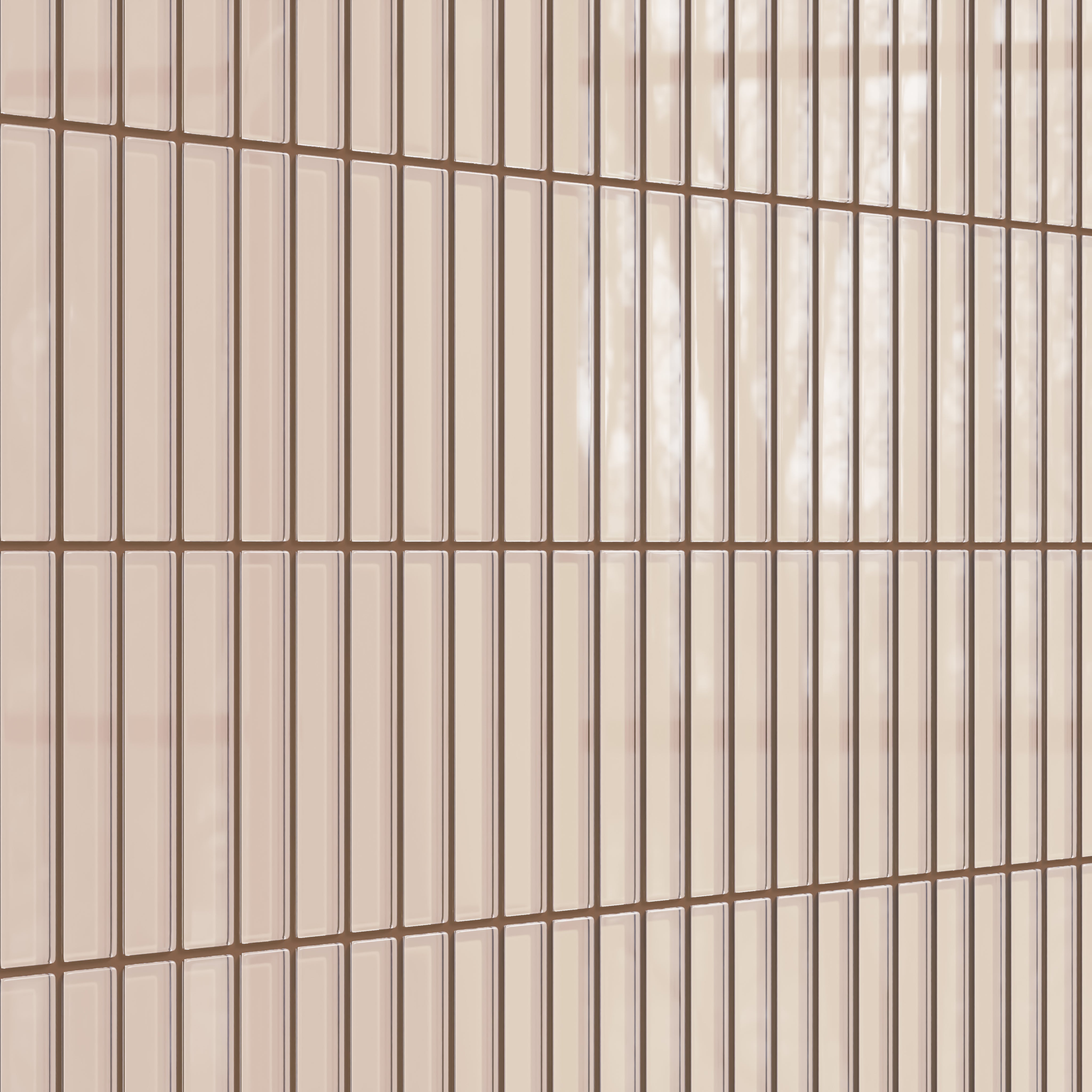 1x6 Straight Set Sheeted Glass Mosaic Tile in Rosy Finch Gloss