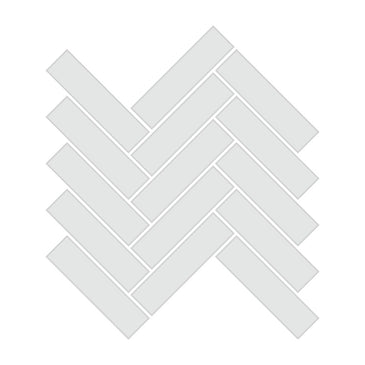 1x4 Herringbone Sheeted Glass Mosaic Tile in Egret Matte