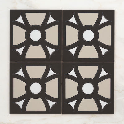 8x8 Handpainted Sample Arlington  in Black Motif