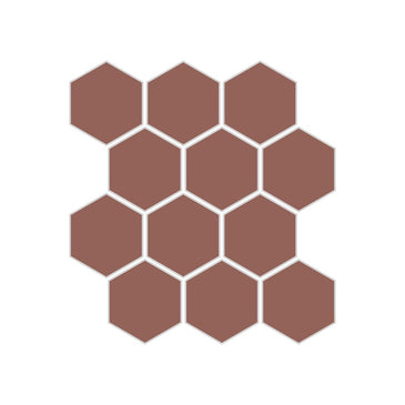 2" Hexagon Sheeted Original Ceramic Mosaic Tile in Mauve Matte