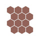 2" Hexagon Sheeted Original Ceramic Mosaic Tile in Mauve Matte