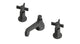 Emerson Two Handle Deck Mount Low Hexagon Lavatory Faucet with Defined Cross Handles in Blackened Nickel