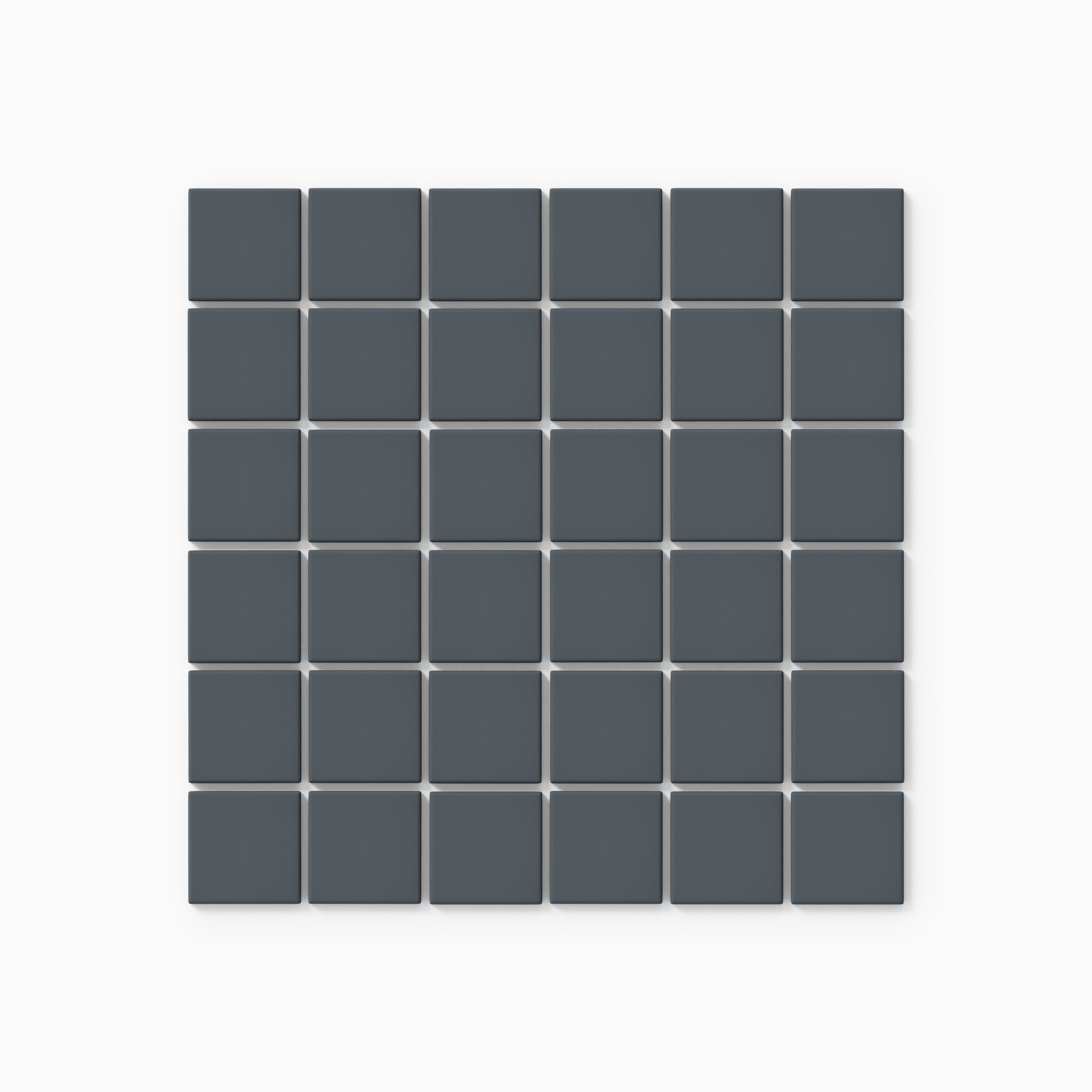 2x2 Straight Set Sheeted Natural Press Ceramic Mosaic Tile in Indigo Matte