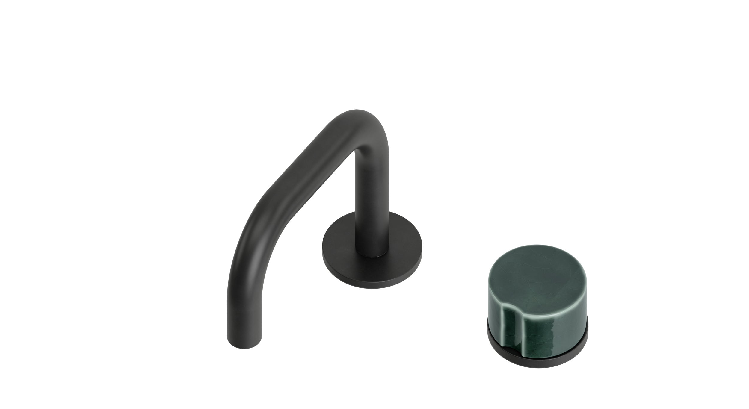Foundry One Handle Deck Mount Squaretop Lavatory Faucet with Groove Ceramic Knob Handle in Oil Rubbed Bronze