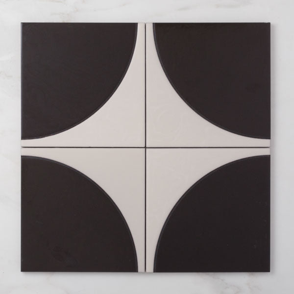 8x8 Handpainted Tile Fallow in Cool Motif