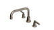 Emerson Two Handle Deck Mount Squaretop Bath Trim with Classic Lever Handles in Antique Nickel