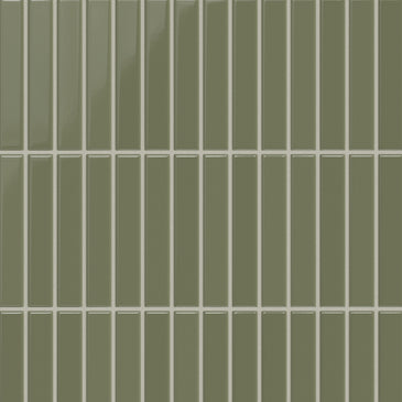 1x6 Straight Set Sheeted Original Ceramic Mosaic Tile in Peabody Gloss