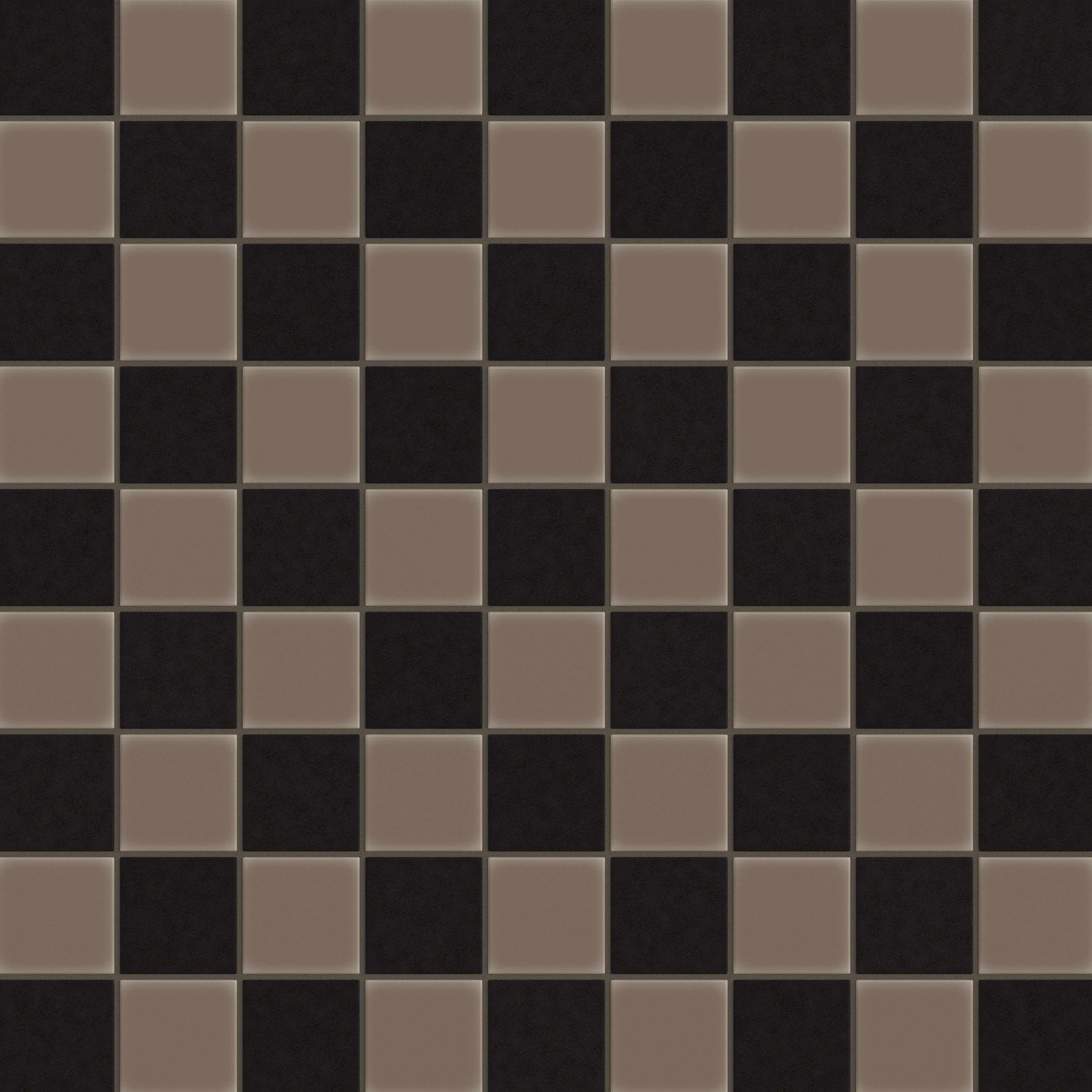 3x3 Checkerboard Sheeted Original Ceramic Tile in Cardamom Matte & Raven Matte
