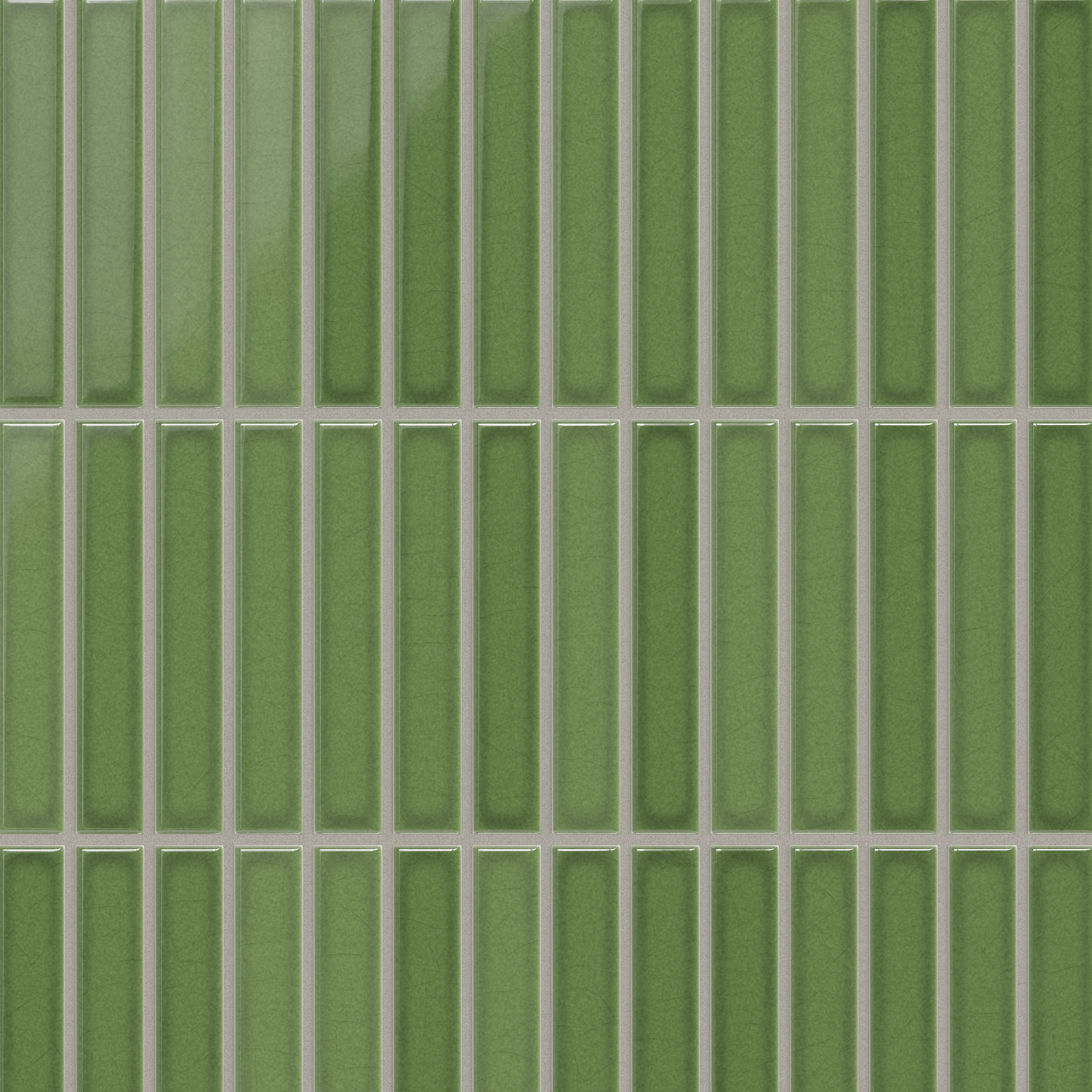 1x6 Straight Set Sheeted Original Ceramic Mosaic Tile in Kelp Gloss