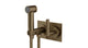 Contour One Handle Wall Mount Bidet Trim with Soft Lever Handle in Antique Brass