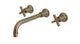 Emerson Two Handle Wall Mount 10" Lavatory Faucet with Classic Cross Handles in Antique Brass