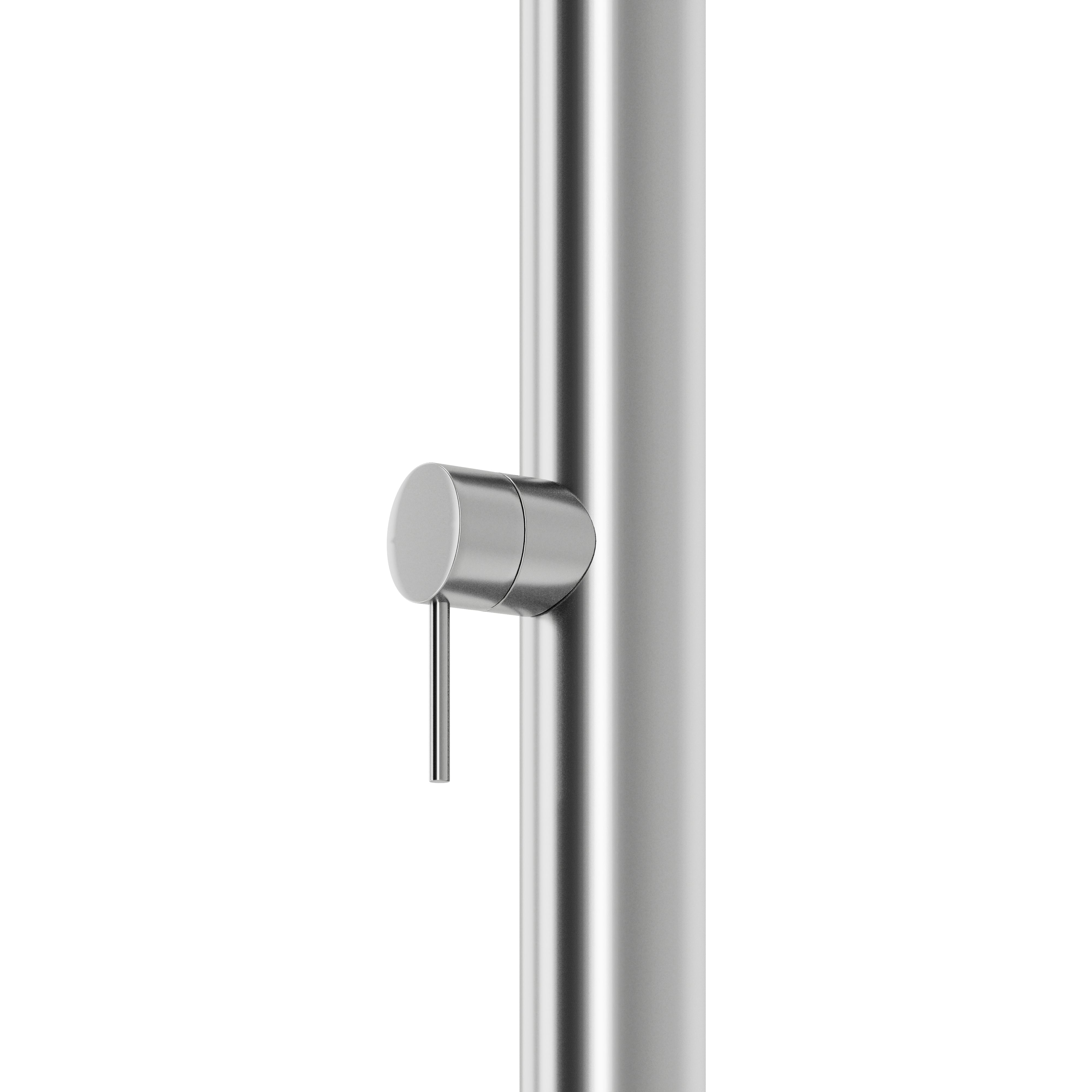 Contour Outdoor Shower Pressure Balance with 12" Rain Head in Stainless Steel