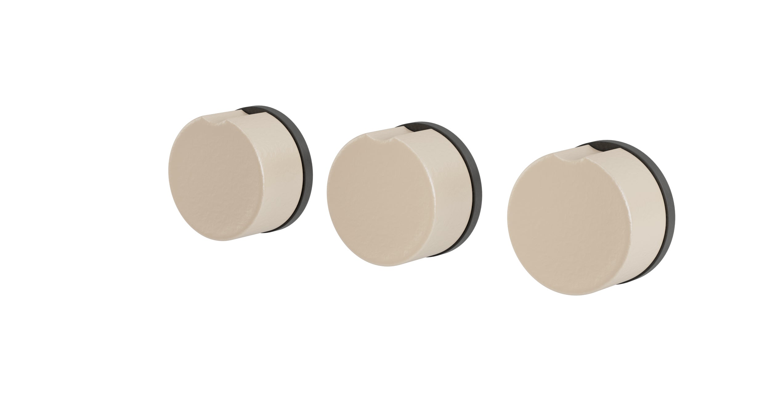 Foundry Three Handle Wall Mount Bath Trim with Diverter/Volume Control and Groove Ceramic Knob Handles in Blackened Nickel