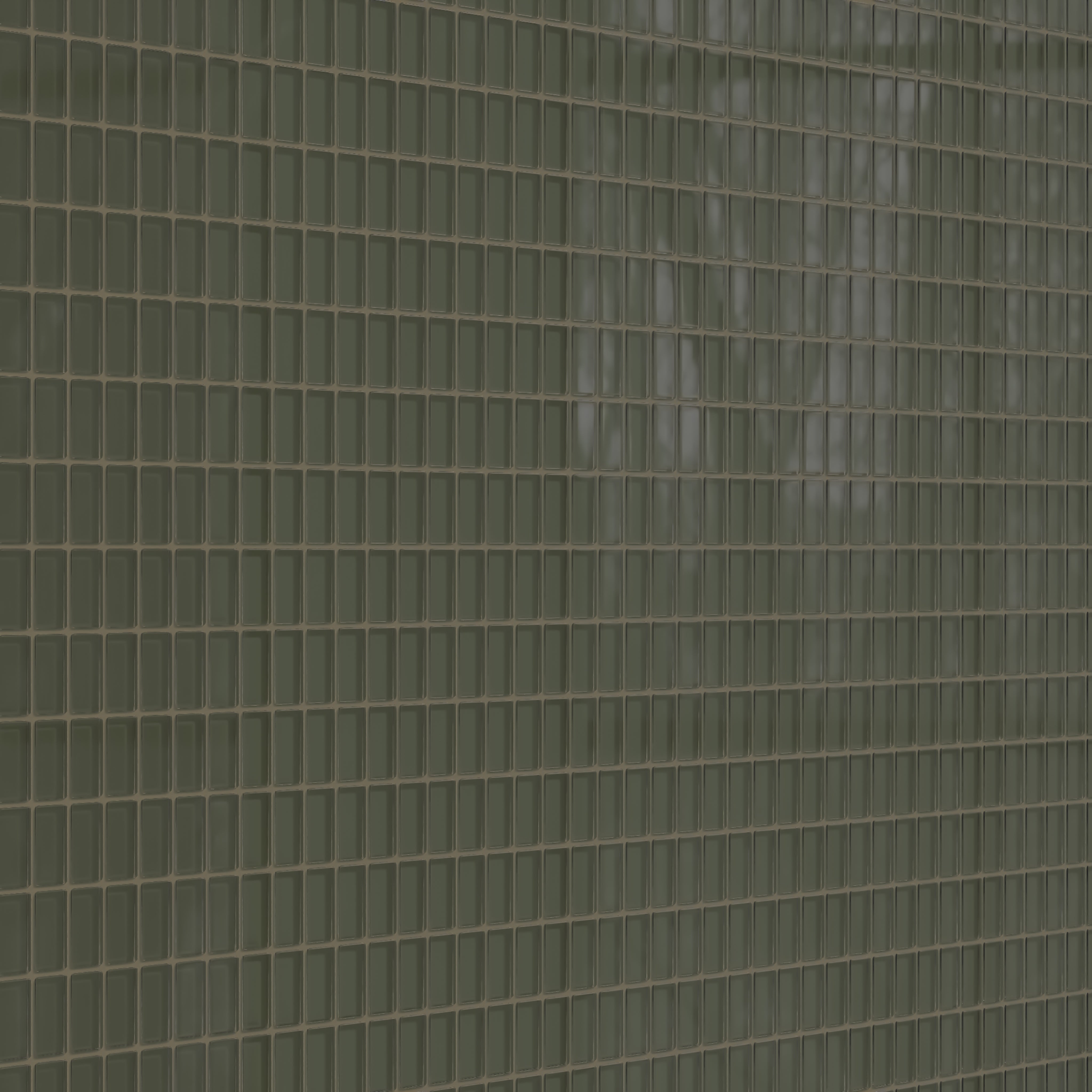 1x2 Straight Set Sheeted Glass Mosaic Tile in Roadrunner Gloss