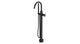 Contour One Handle Floor Mount Gooseneck Bath Trim with Hand Shower and Soft Cross Handle in Matte Black