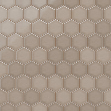 4" Hexagon Original Ceramic Tile in Cardamom Gloss