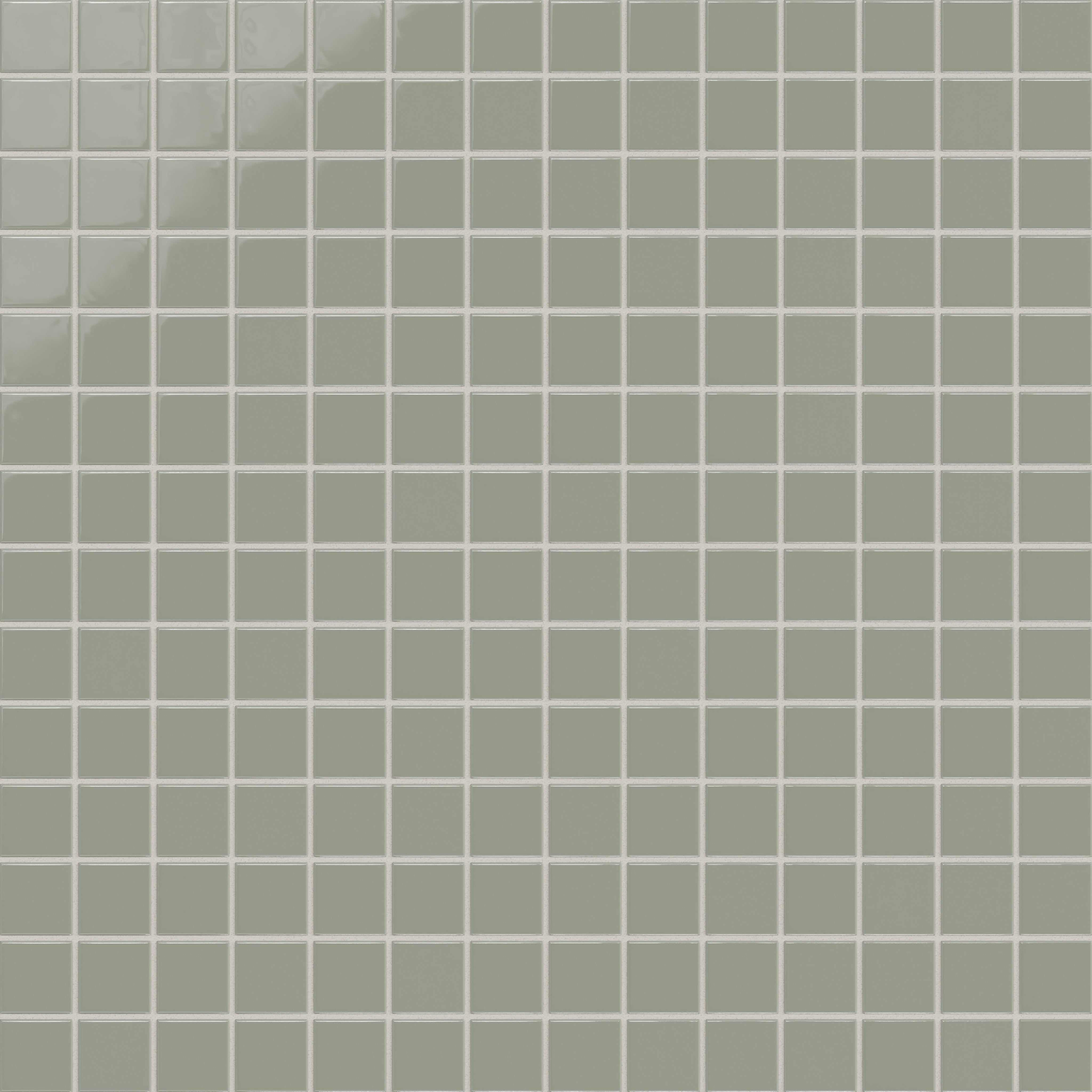 2x2 Straight Set Sheeted Natural Press Ceramic Mosaic Tile in Terre Verte Gloss