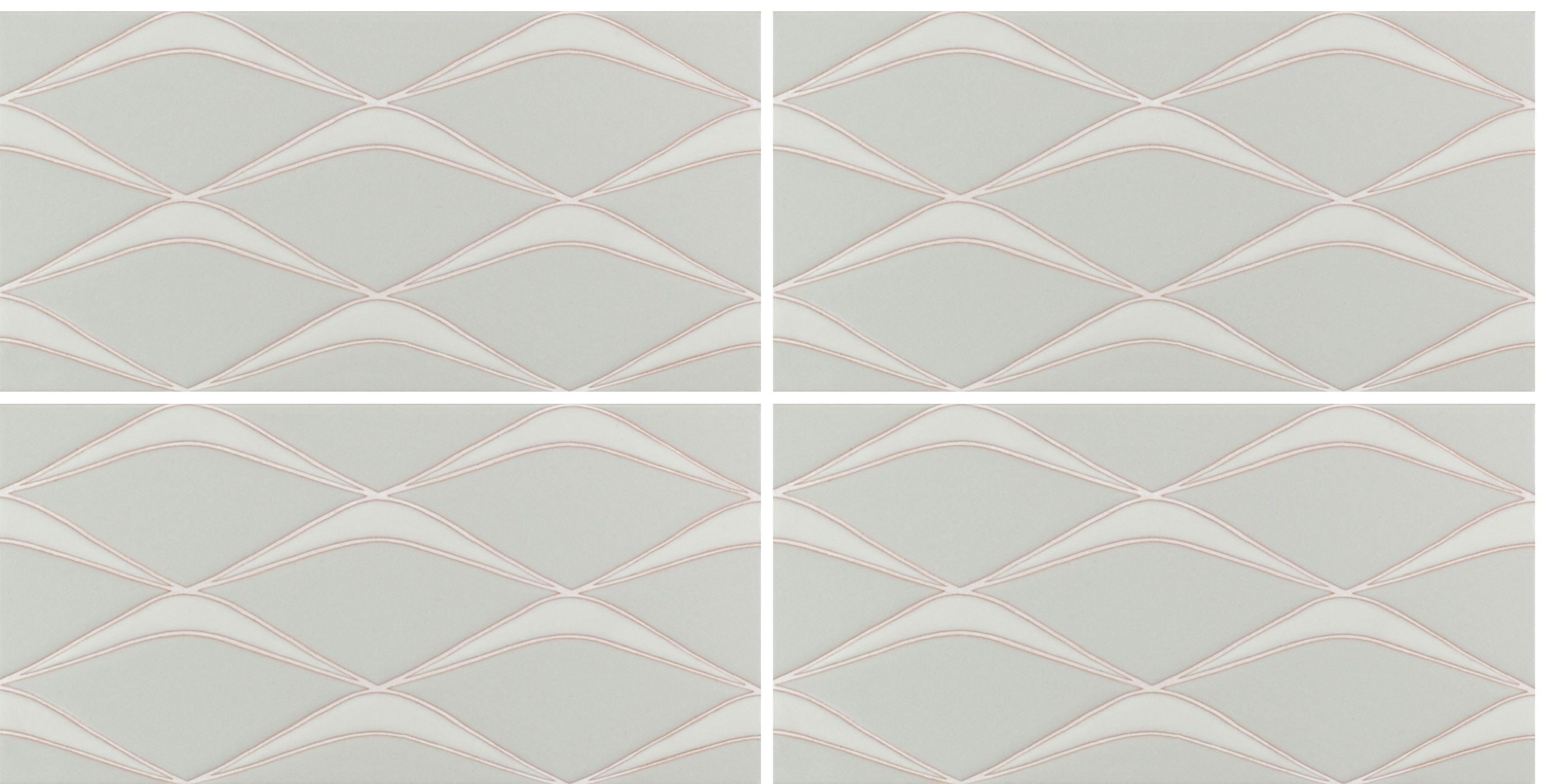6x12 Handpainted Tile Uni Mountain in Neutral Motif
