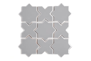 Mini Star & Cross Original Ceramic Tile in Thistle Gloss
