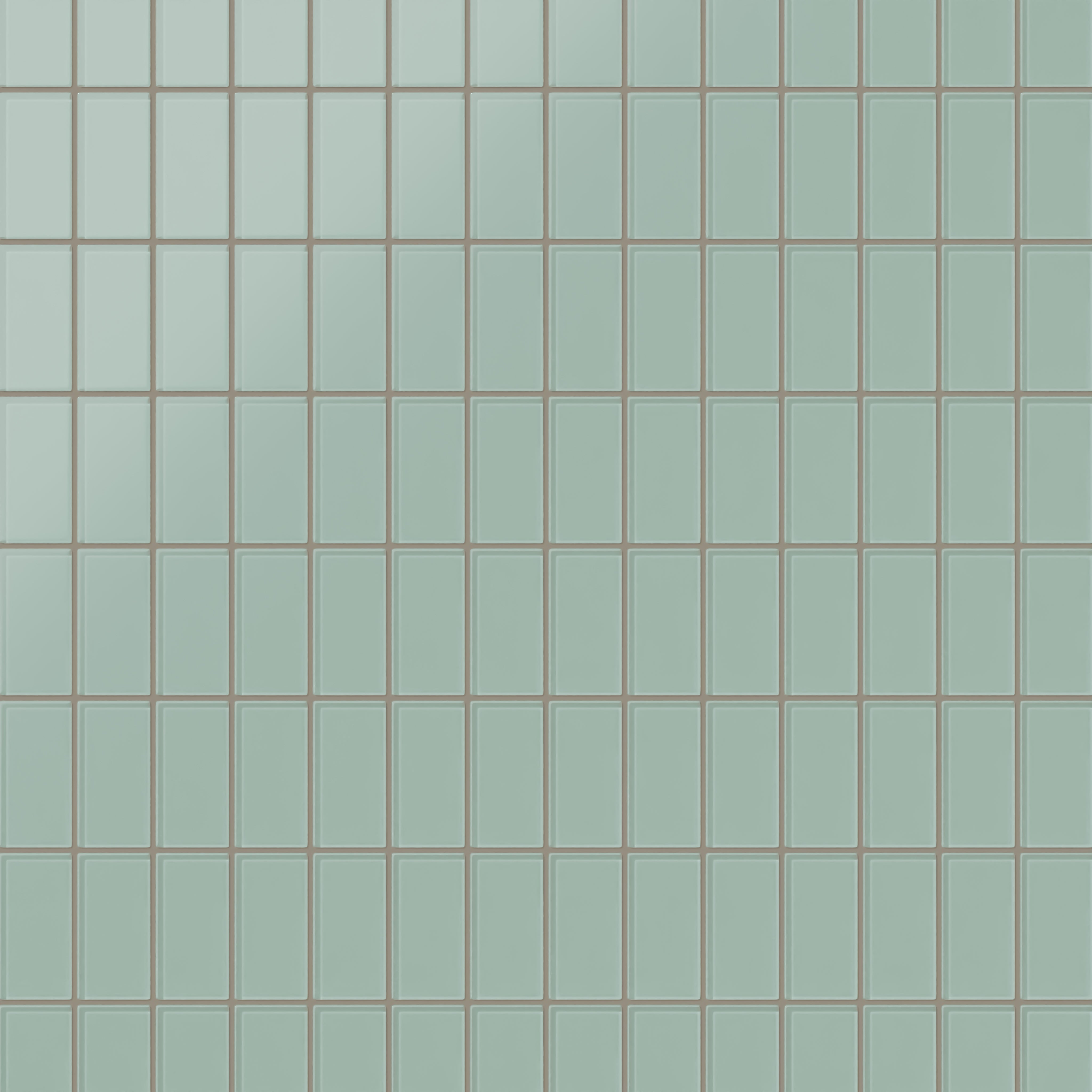 2x4 Straight Set Sheeted Glass Mosaic Tile in Kingfisher Matte