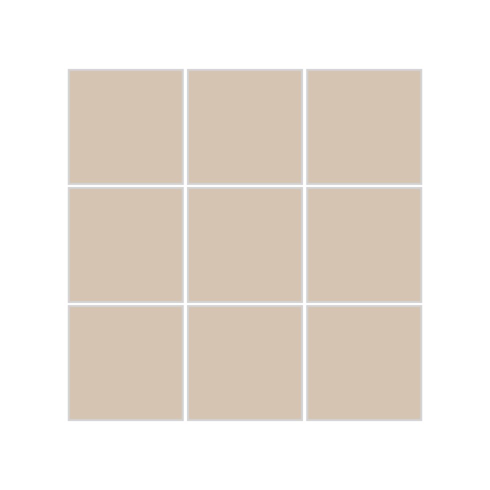 3x3 Straight Set Sheeted Original Ceramic Mosaic Tile in Cardamom Matte