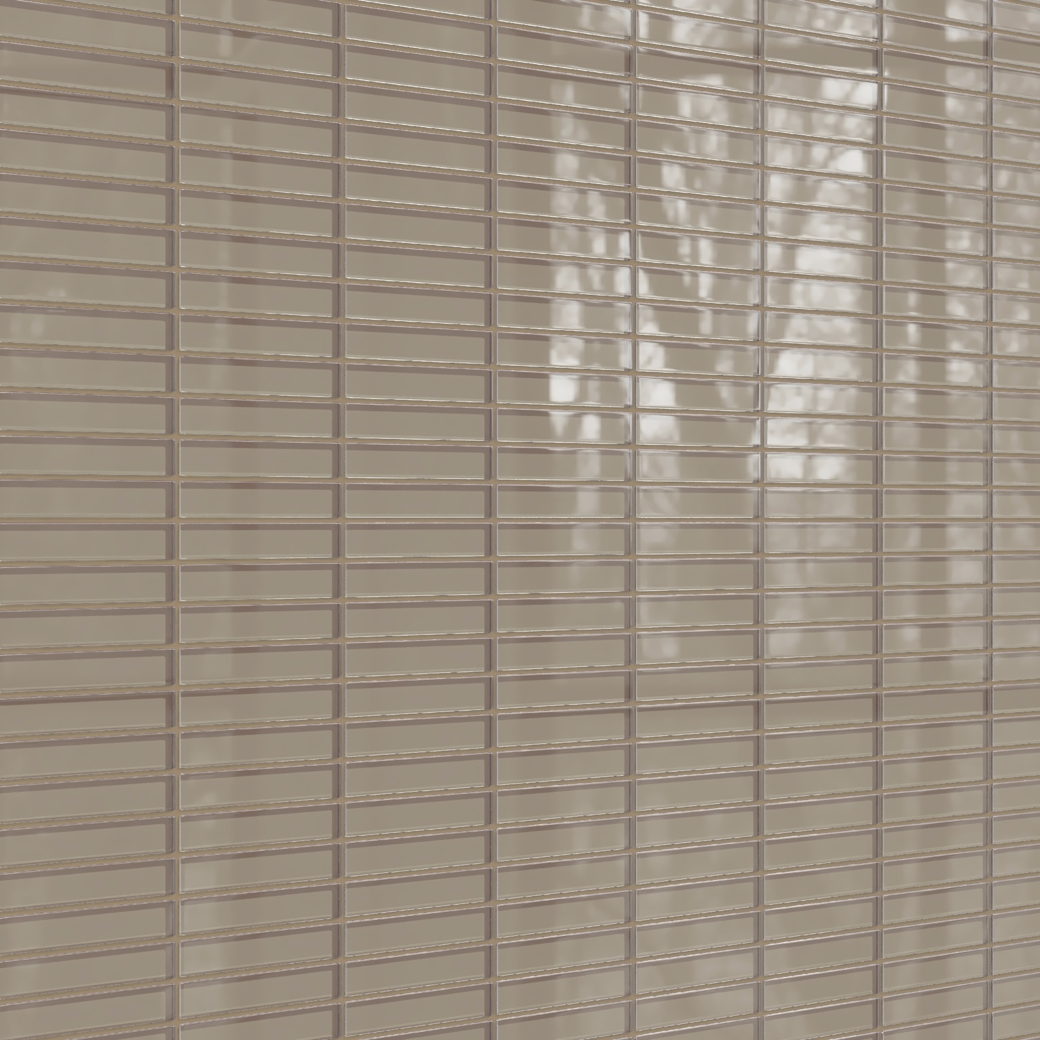 1x6 Straight Set Sheeted Glass Mosaic Tile in Quail Gloss