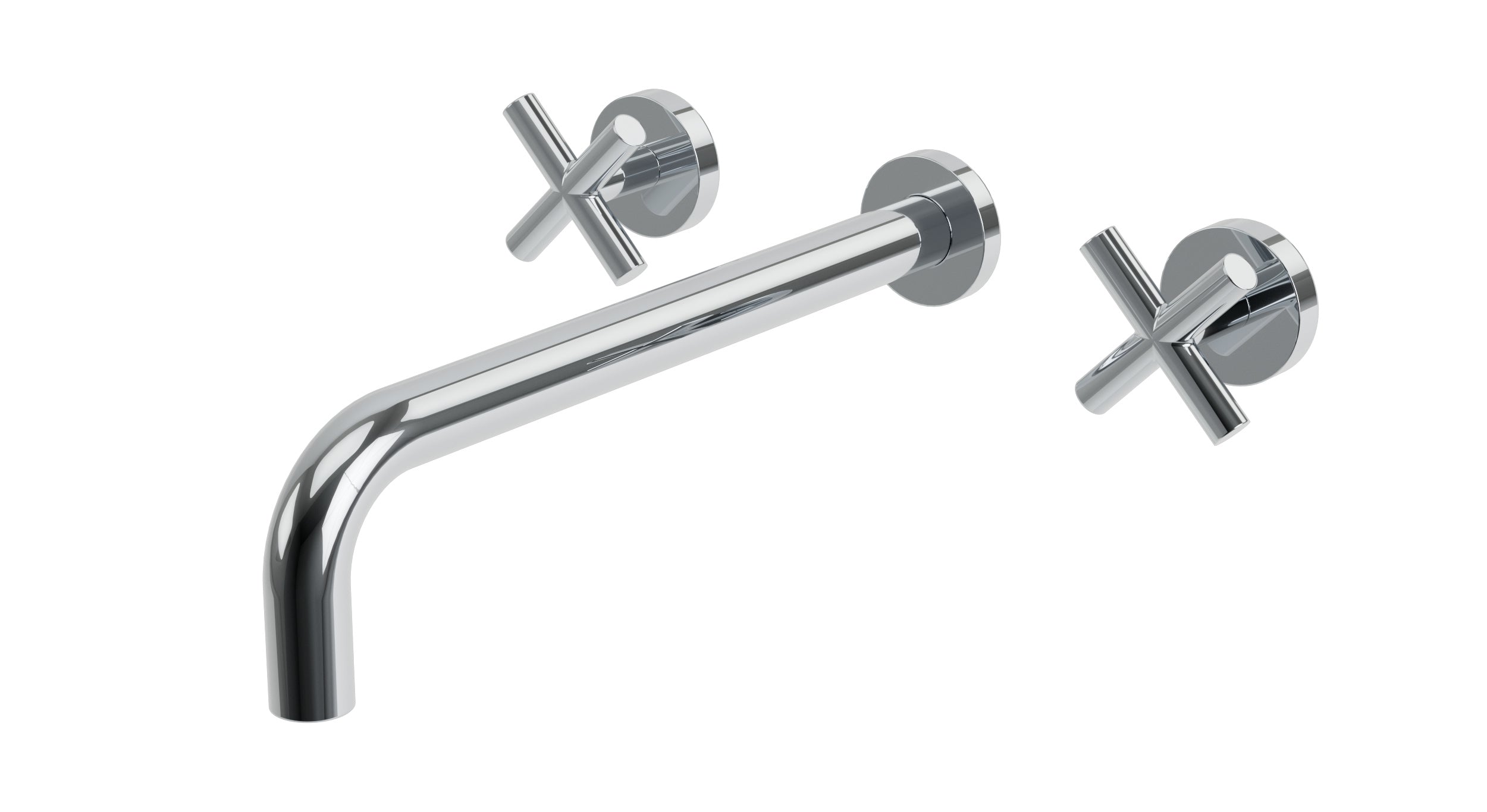 Contour Two Handle Wall Mount 12" Lavatory Faucet with Soft Cross Handles