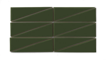 Right Scalene Triangle Original Ceramic Tile in Hunter Green Matte