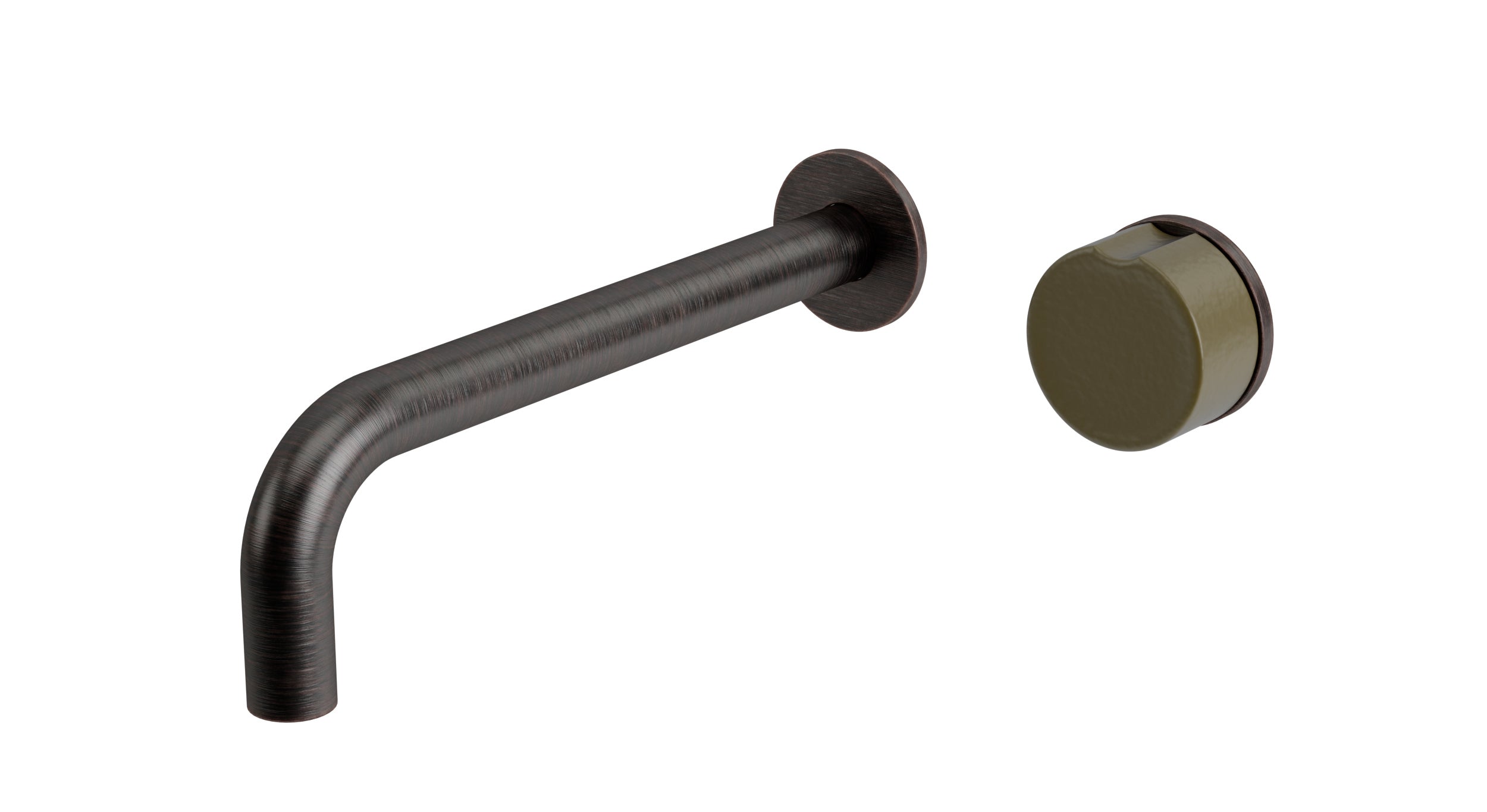 Foundry One Handle Wall Mount 7.5" Lavatory Faucet with Groove Ceramic Knob Handle in Antique Bronze
