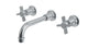 Emerson Two Handle Wall Mount 8.25" Lavatory Faucet with Defined Cross Handles in Satin Chrome