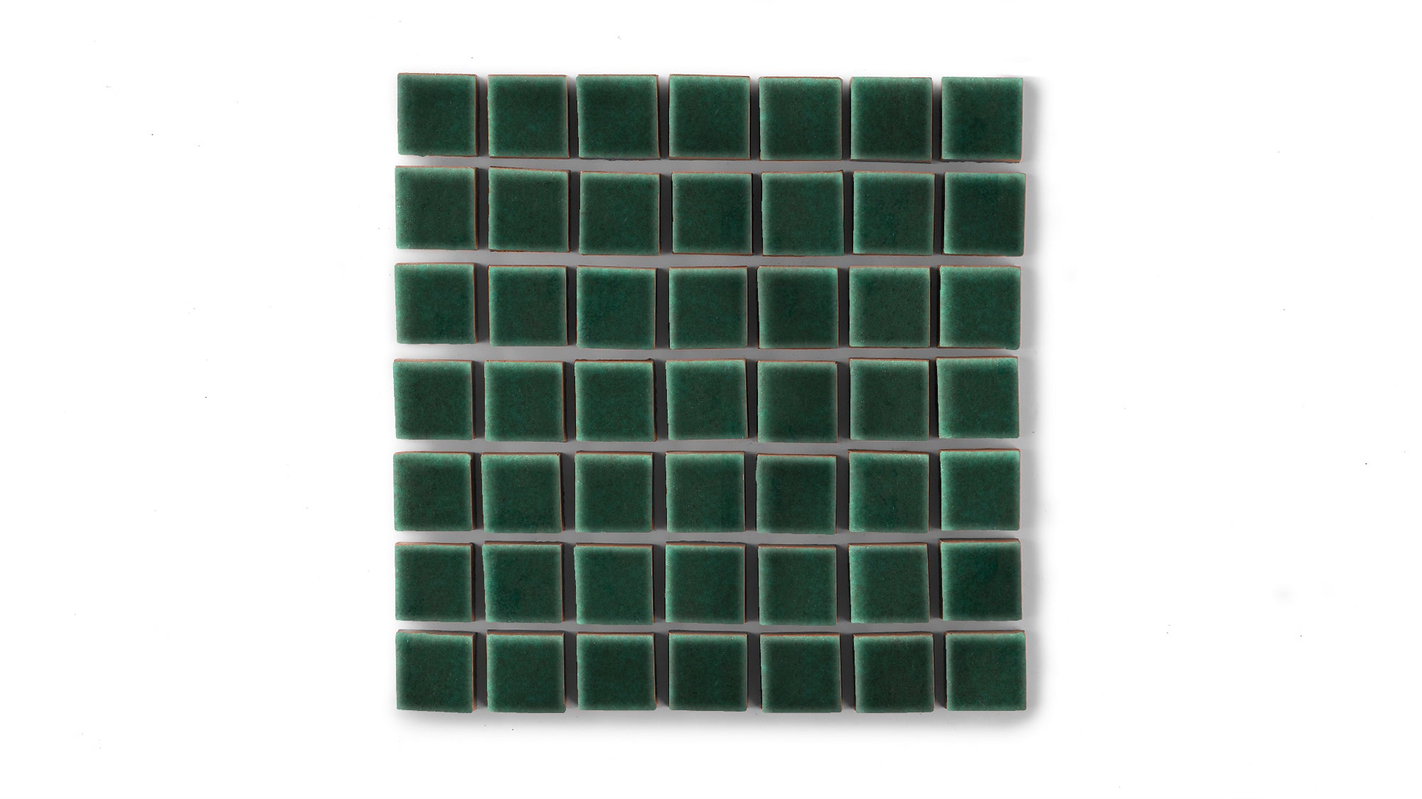 1x1 Straight Set Sheeted Original Ceramic Mosaic Tile in Evergreen Gloss