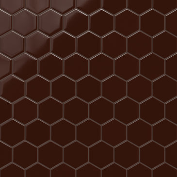 4" Hexagon Original Ceramic Tile in Garnet Gloss