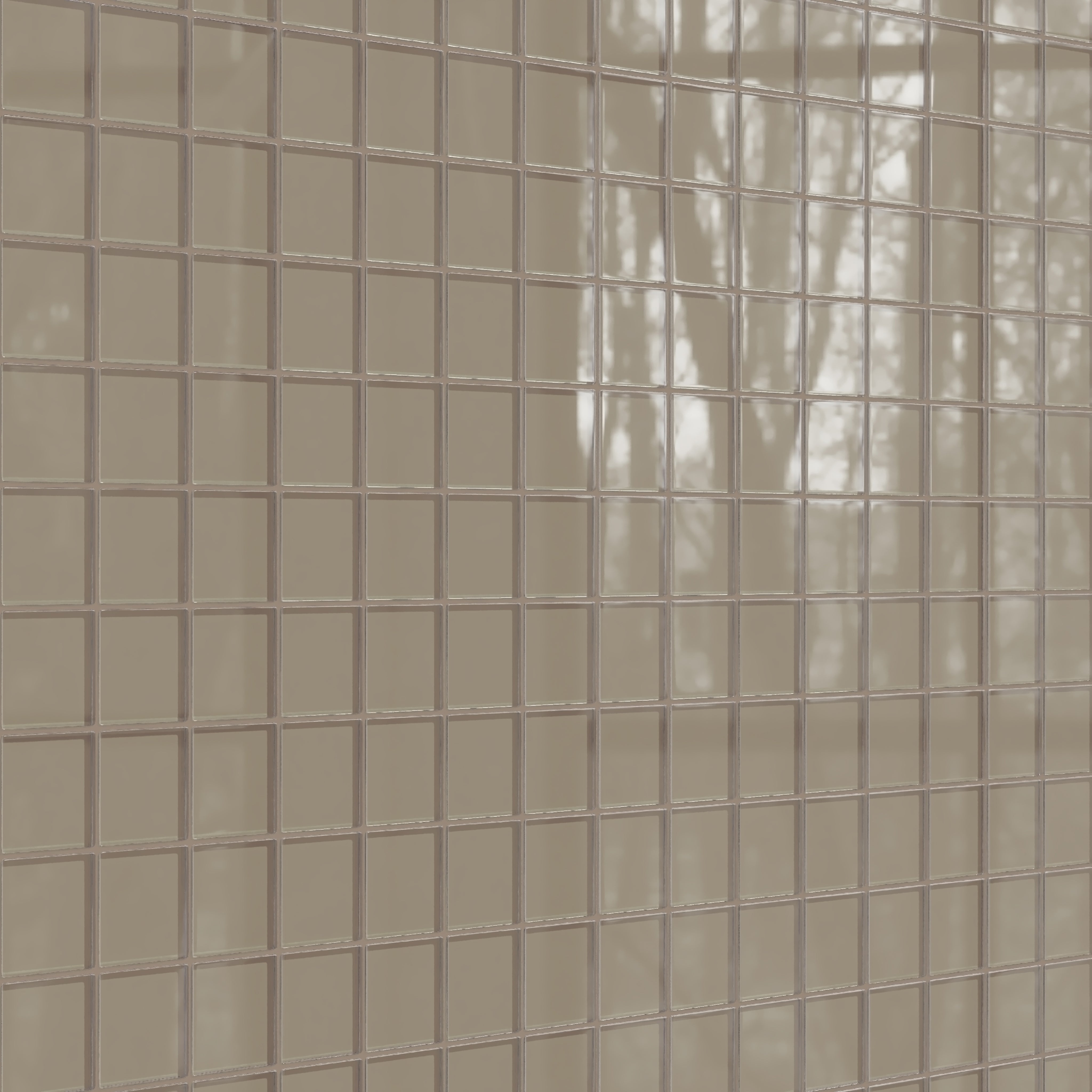 3x3 Straight Set Sheeted Glass Mosaic Tile in Quail Gloss