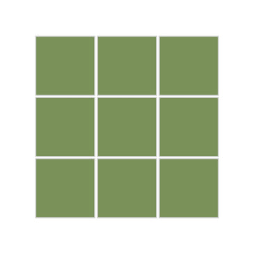 3x3 Straight Set Sheeted Original Ceramic Mosaic Tile in Kelp Matte