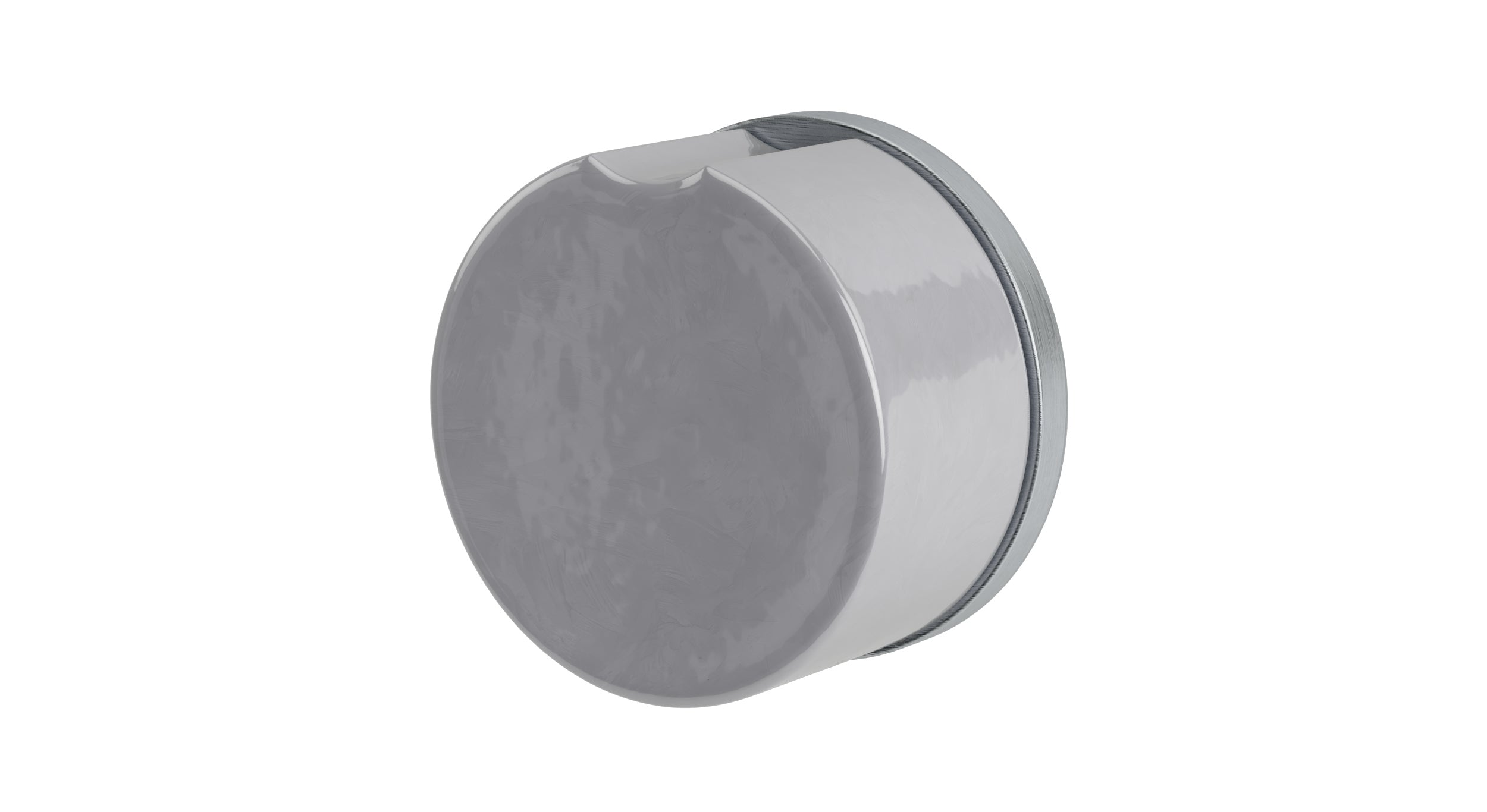 Foundry One Handle Wall Mount Diverter/Volume Control Shower Trim with Groove Ceramic Knob Handle in Satin Chrome
