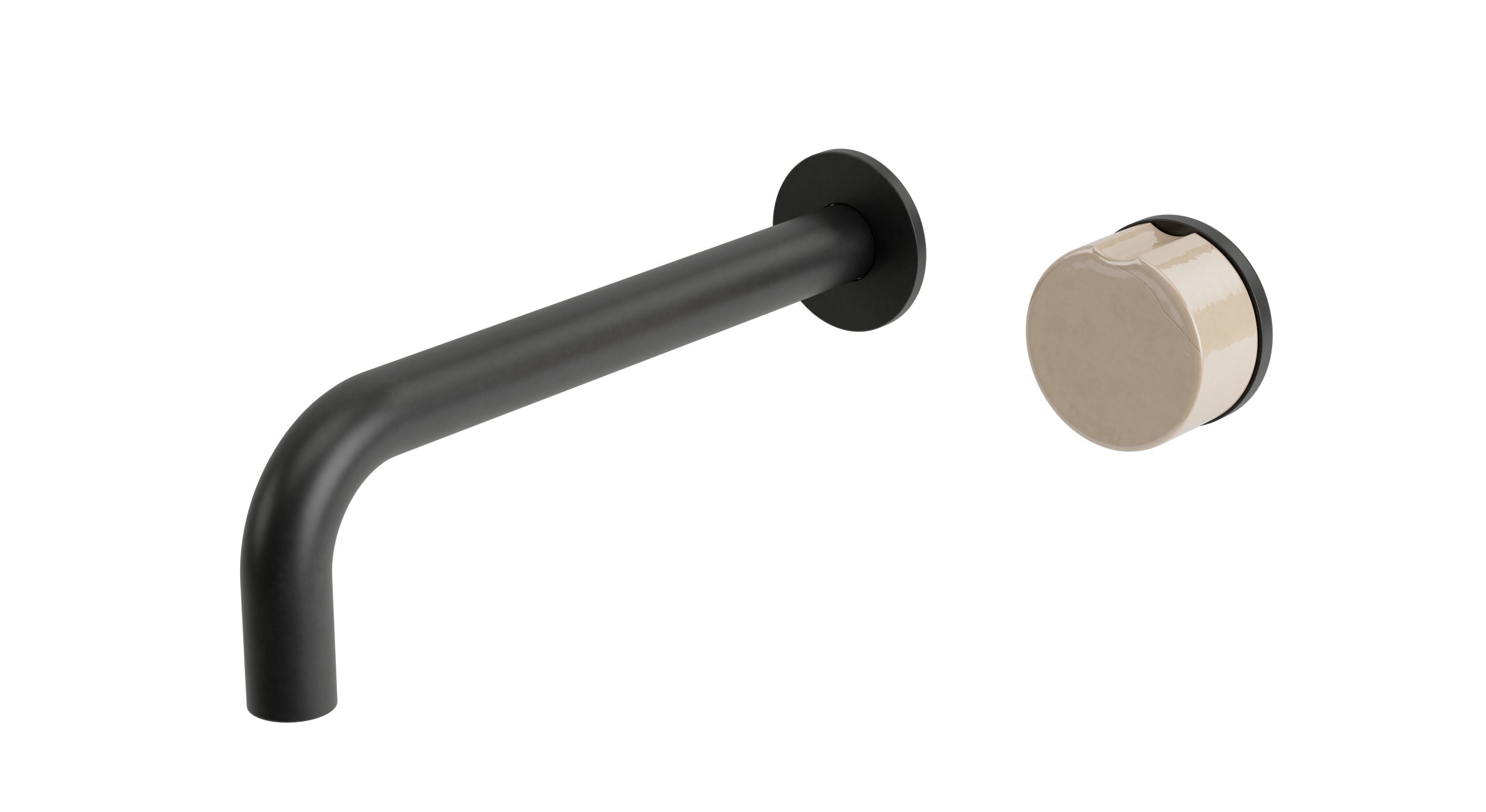 Foundry One Handle Wall Mount 7.5" Lavatory Faucet with Groove Ceramic Knob Handle in Oil Rubbed Bronze