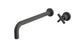 Flatiron One Handle Wall Mount 12" Lavatory Faucet with Linear Cross Handle in Blackened Nickel