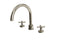 Contour Two Handle Deck Mount Gooseneck Bath Trim with Soft Cross Handles in French Nickel