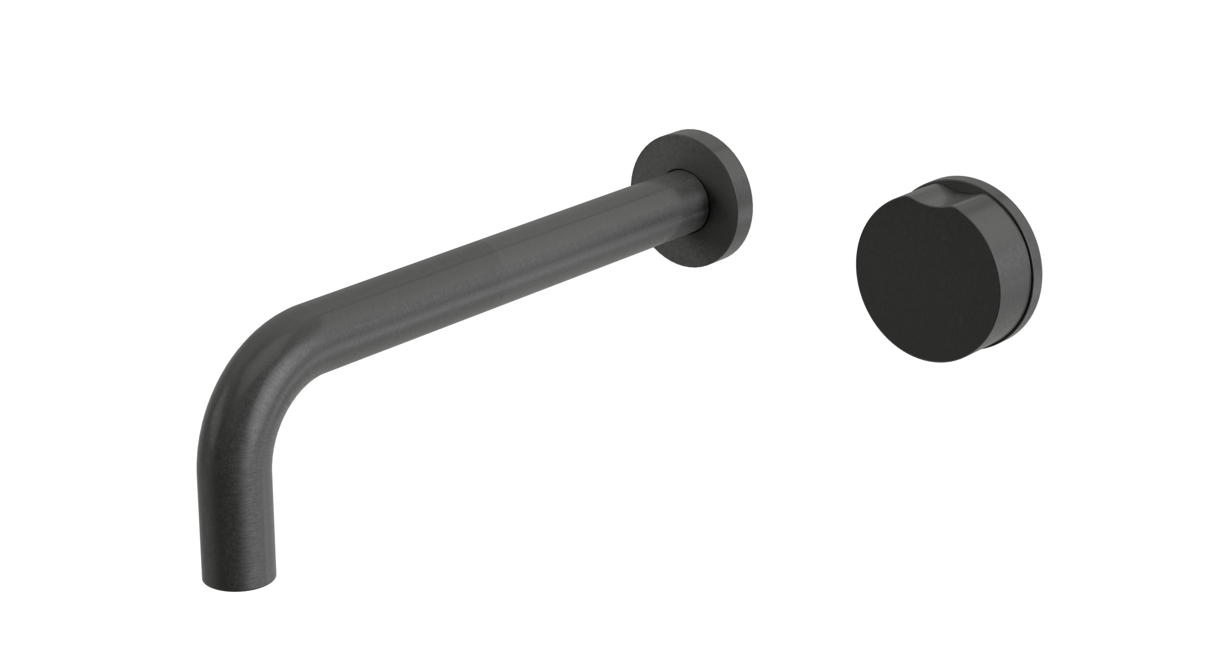 Foundry One Handle Wall Mount 10" Lavatory Faucet with Barrel Knob Handle in Blackened Nickel