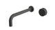 Foundry One Handle Wall Mount 10" Lavatory Faucet with Barrel Knob Handle in Blackened Nickel