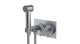 Contour One Handle Wall Mount Bidet Trim with Soft Cross Handle in Satin Chrome