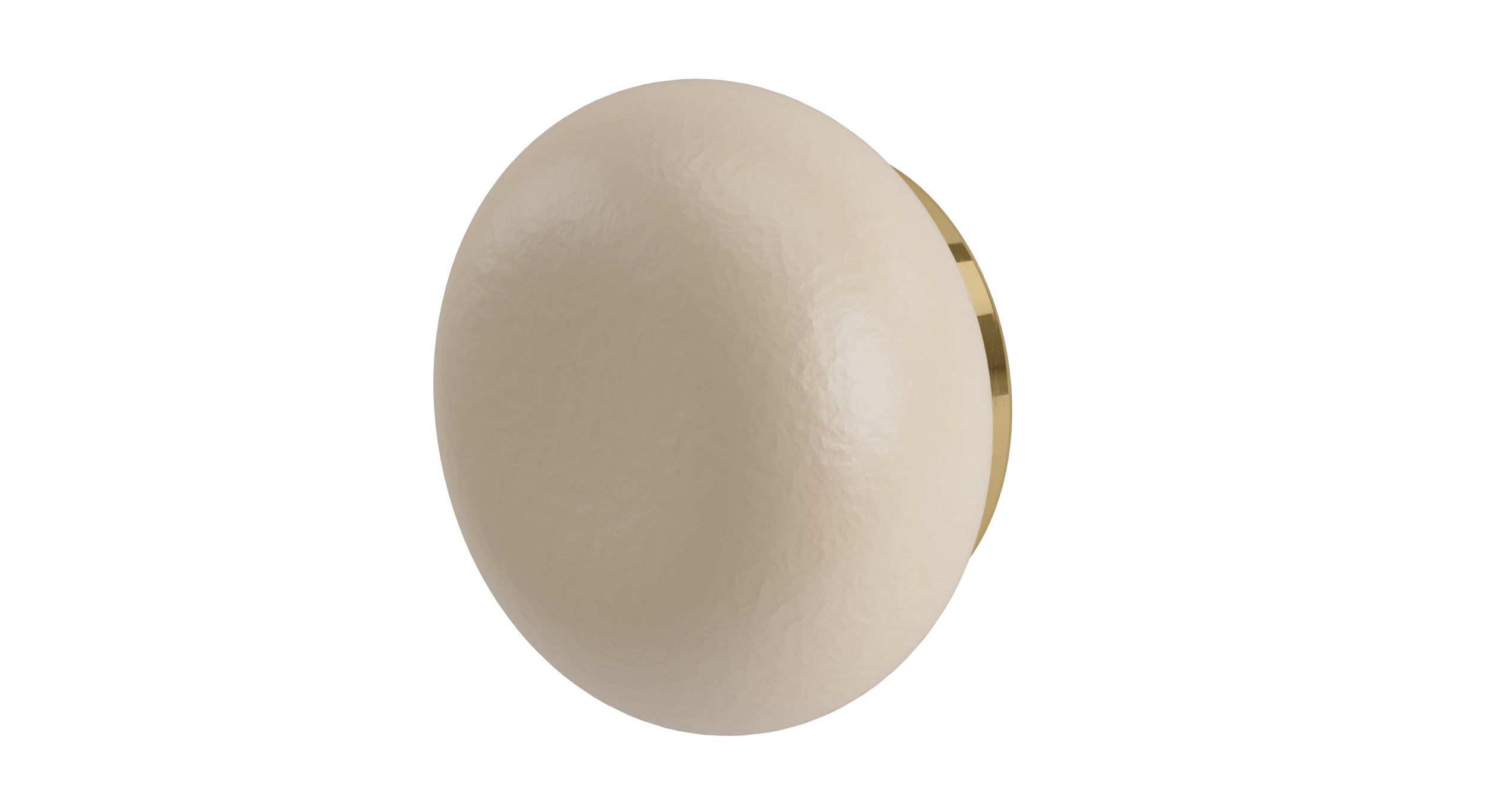 Foundry One Handle Wall Mount Diverter/Volume Control Shower Trim with Pebble Ceramic Knob Handle in Uncoated Polished Brass