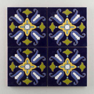 6x6 Handpainted Sample Barcelona  in Cool Motif