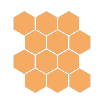 3" Hexagon Sheeted Original Ceramic Mosaic Tile in Koi Matte